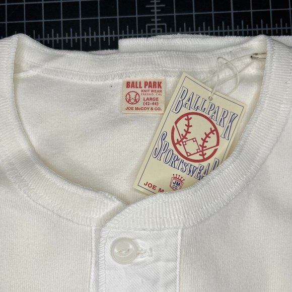 Real McCoy's UNION HENLEY UNDERSHIRT S/S White Size Large 42-44 - Picture 4 of 16